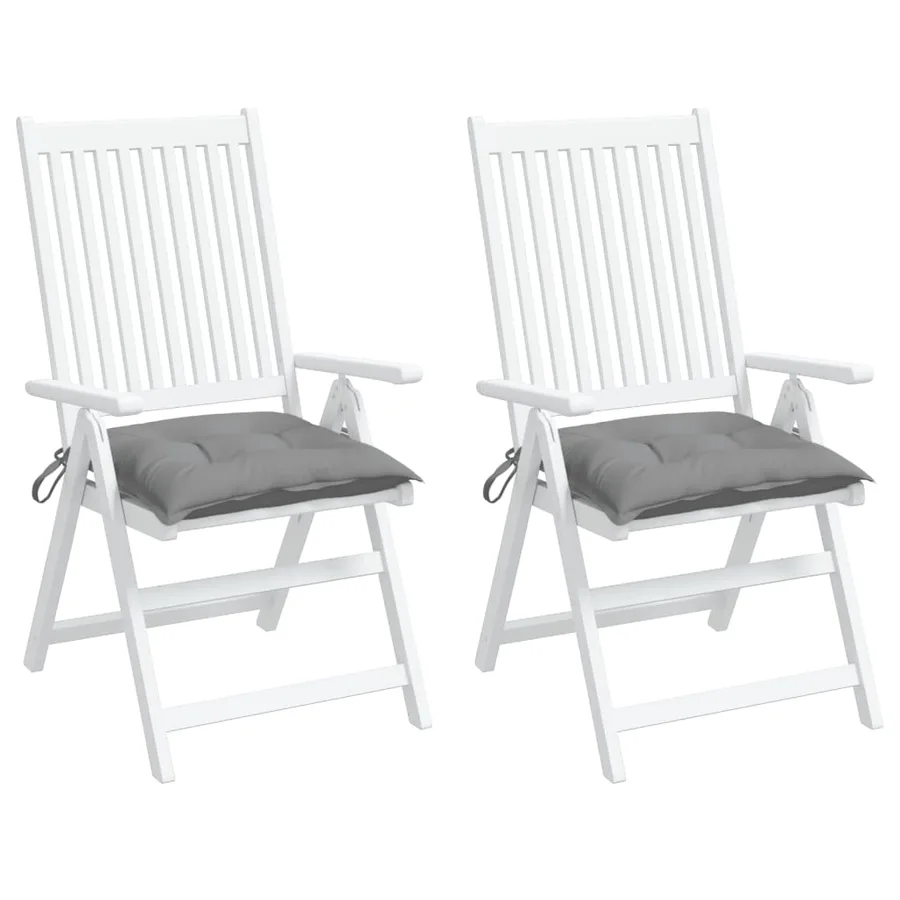 Coussins de chaise lot de 2 gris 40x40x7 cm tissu oxford - 4