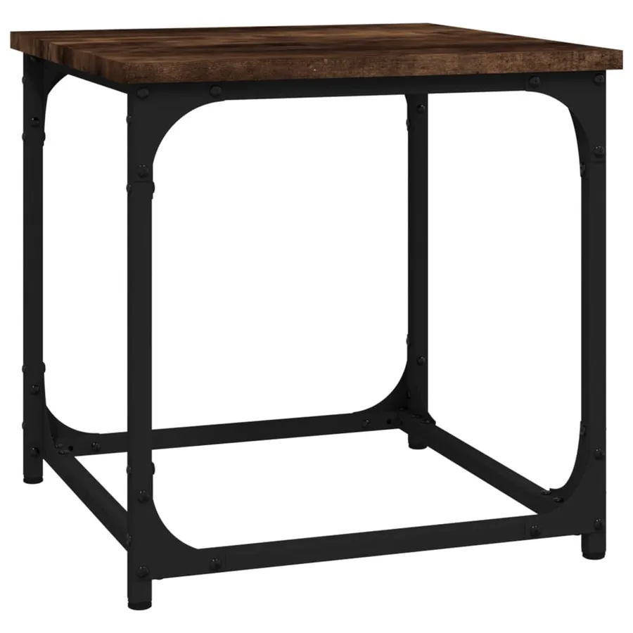 Table d'appoint Chêne fumé 40x40x40 cm Bois d'ingénierie - 2