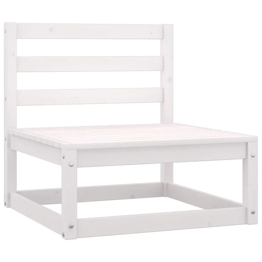 Salon de jardin 3 pcs avec coussins Blanc Bois de pin massif - 2
