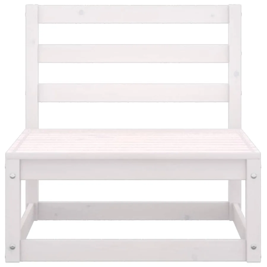 Salon de jardin 3 pcs avec coussins Blanc Bois de pin massif - 3