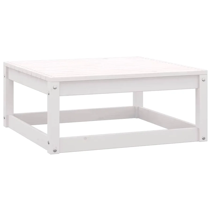 Salon de jardin 3 pcs avec coussins Blanc Bois de pin massif - 6