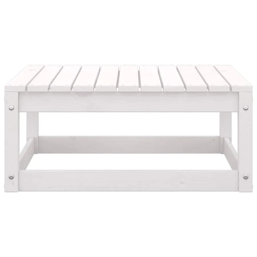Salon de jardin 3 pcs avec coussins Blanc Bois de pin massif - 7