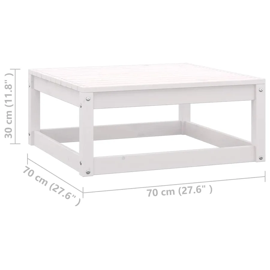 Salon de jardin 3 pcs avec coussins Blanc Bois de pin massif - 9
