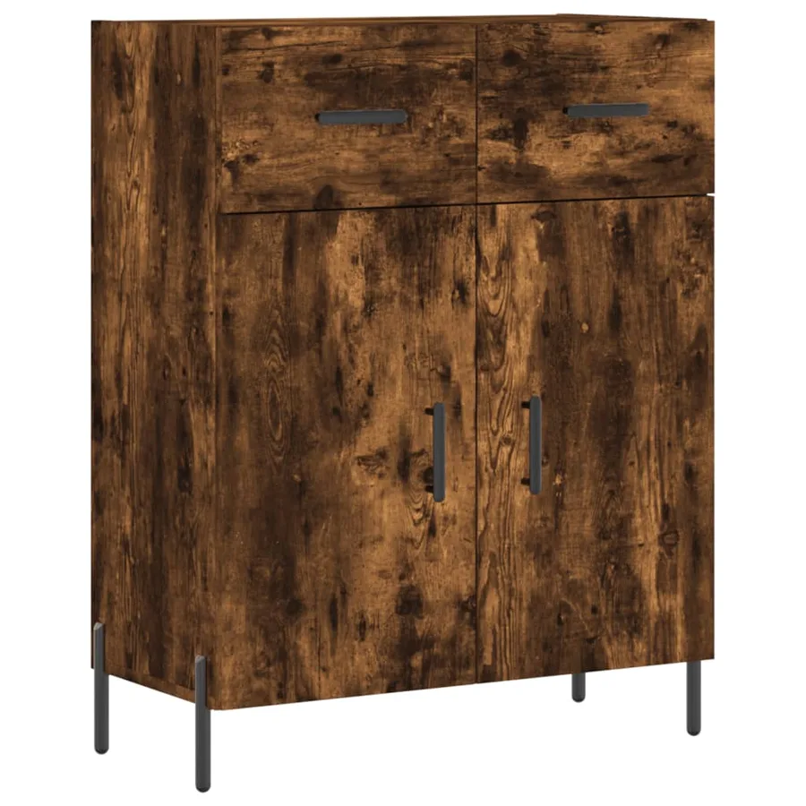 Buffet haut Chêne fumé 69,5x34x180 cm Bois d'ingénierie - 7