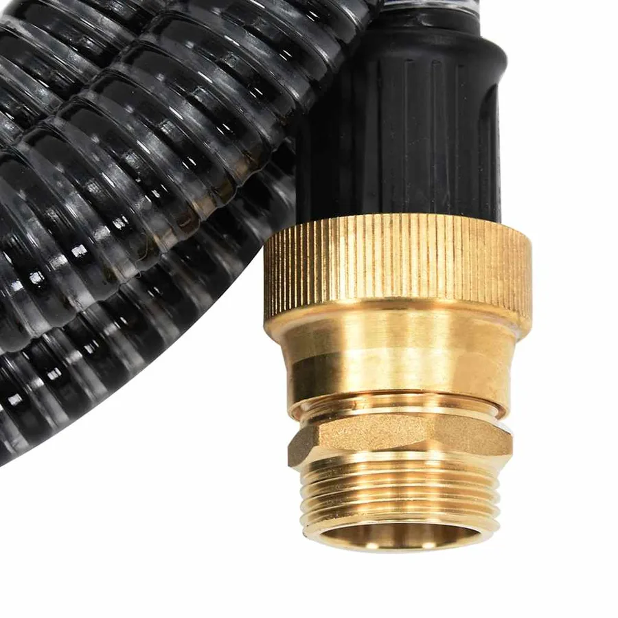 Tuyau d'aspiration avec raccords en laiton noir 1,1" 15 m PVC - 3