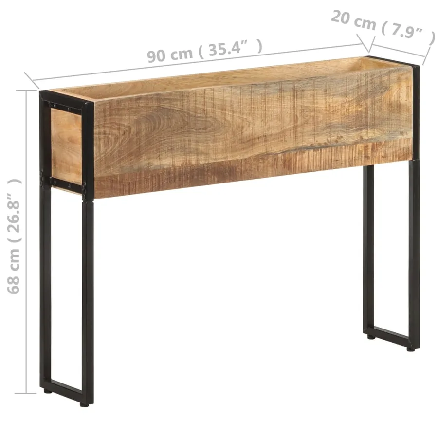 Jardinière 90x20x68 cm Bois de manguier brut - 5