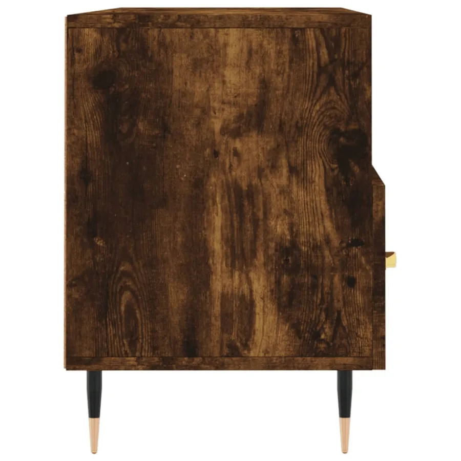 Meuble TV chêne fumé 102x36x50 cm bois d'ingénierie - 7