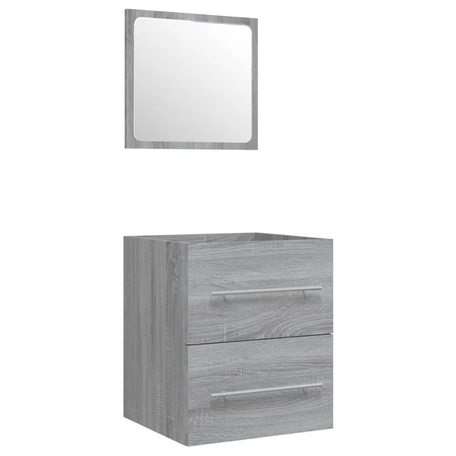 Meuble lavabo avec bassin intégré Sonoma gris Bois d'ingénierie - 8