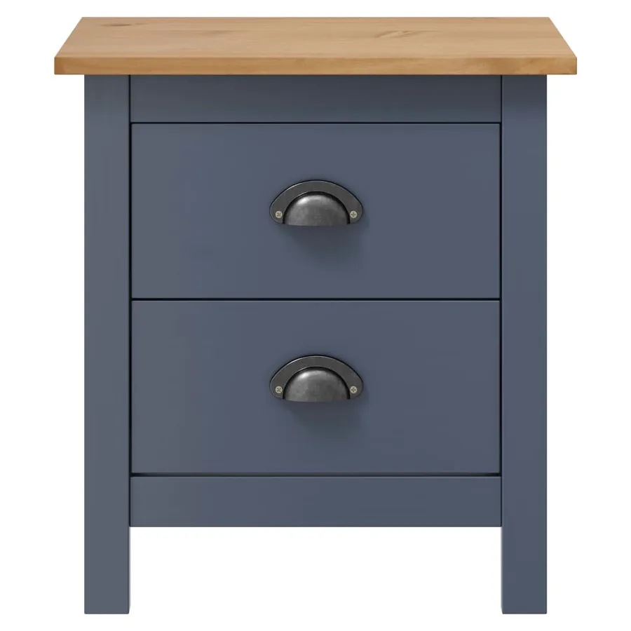 Table de chevet Hill Gris 46x35x49,5 cm Bois de pin solide - 2