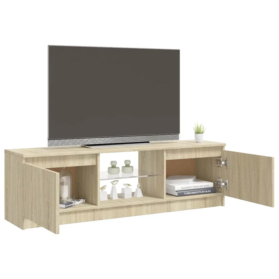 Meuble TV avec lumières LED chêne sonoma 120x30x36 cm - 6