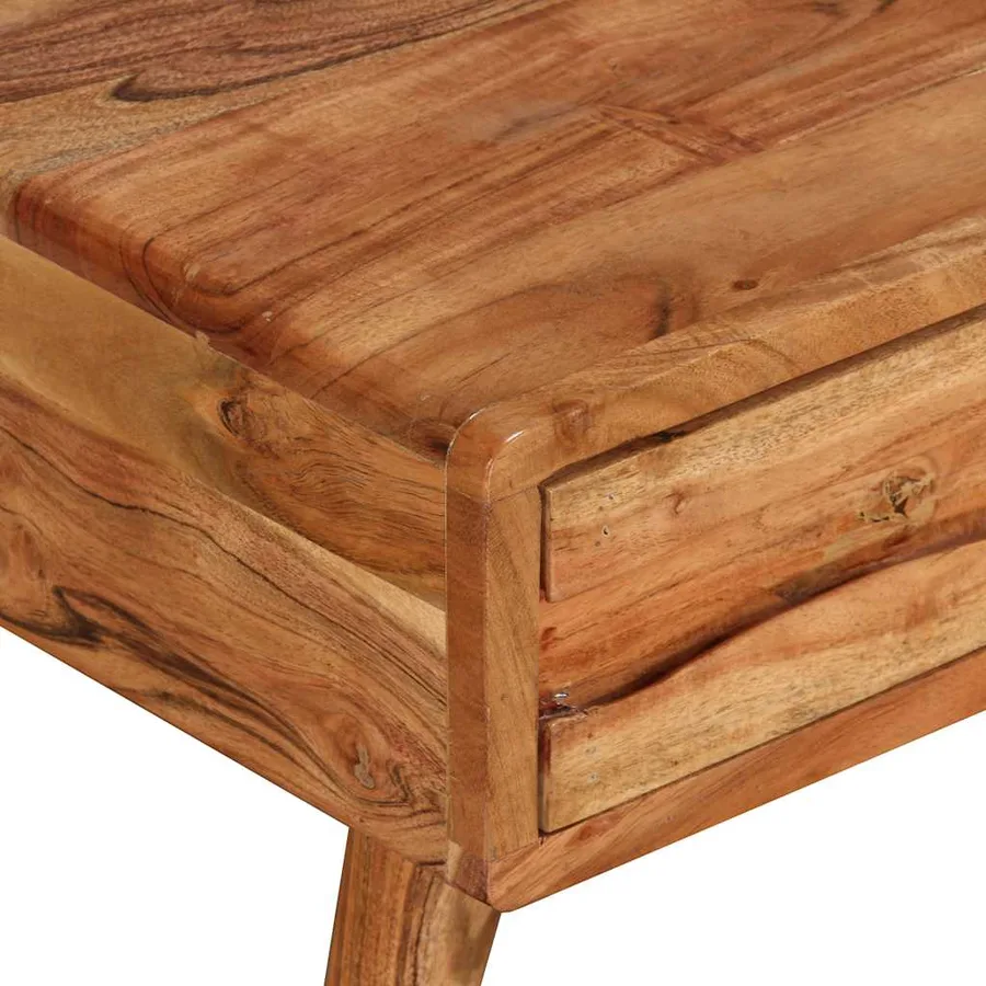 Table basse Bois massif avec tiroir sculpté 100x50x40 cm - 4