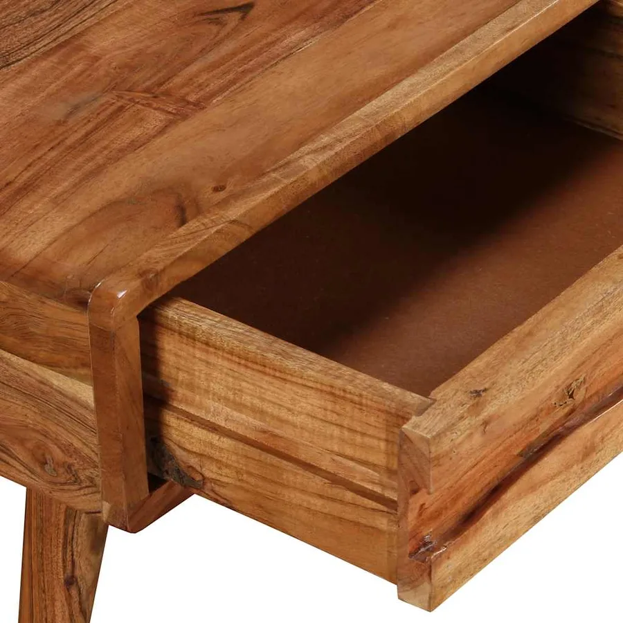 Table basse Bois massif avec tiroir sculpté 100x50x40 cm - 5