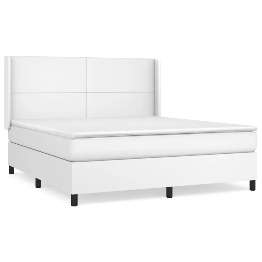Sommier à lattes de lit avec matelas Blanc 160x200cm Similicuir - 2