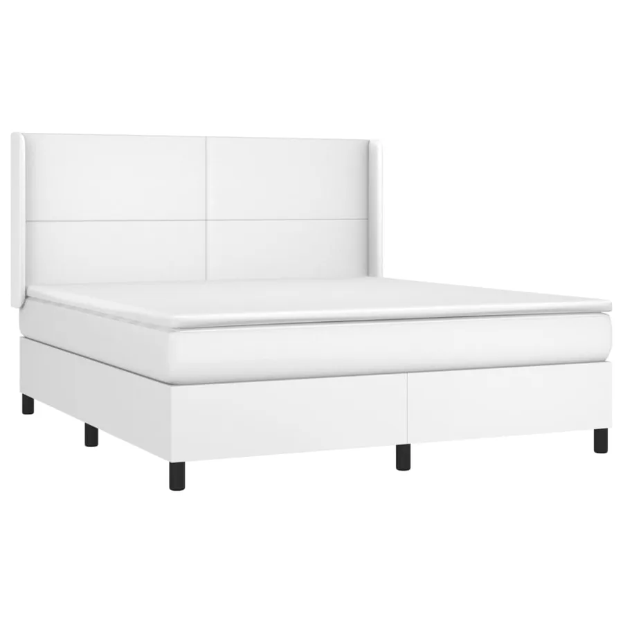 Sommier à lattes de lit avec matelas Blanc 160x200cm Similicuir - 3