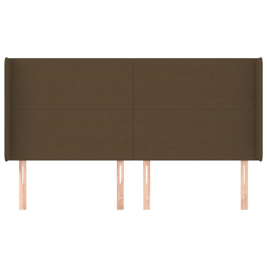 Tête de lit avec oreilles Marron foncé 203x16x118/128 cm Tissu - 3