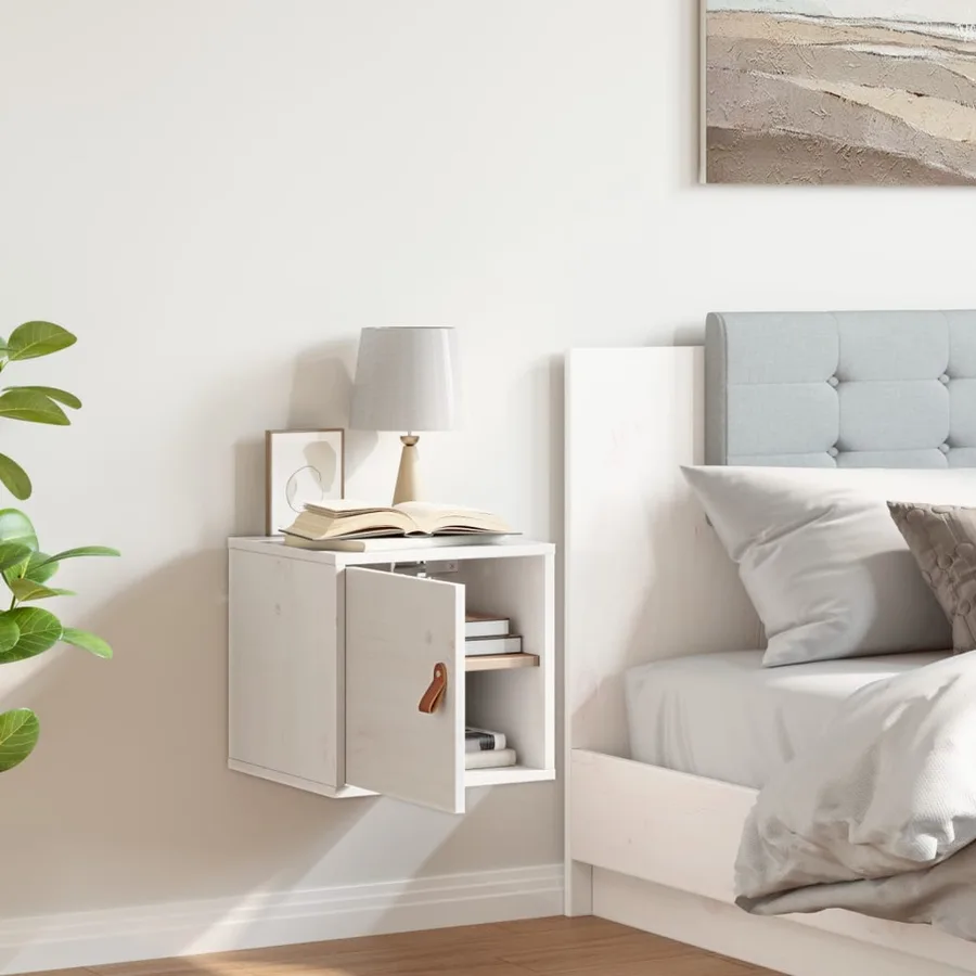 Armoire murale Blanc 31,5x30x30 cm Bois de pin massif - 3
