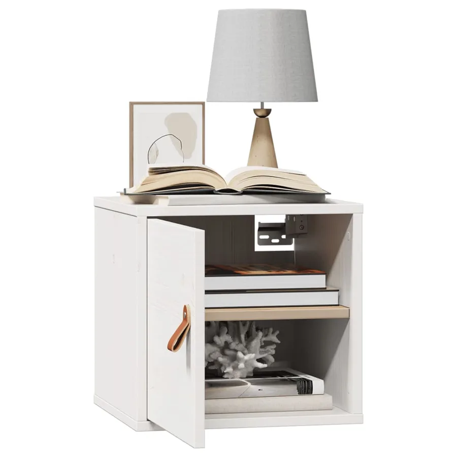 Armoire murale Blanc 31,5x30x30 cm Bois de pin massif - 4