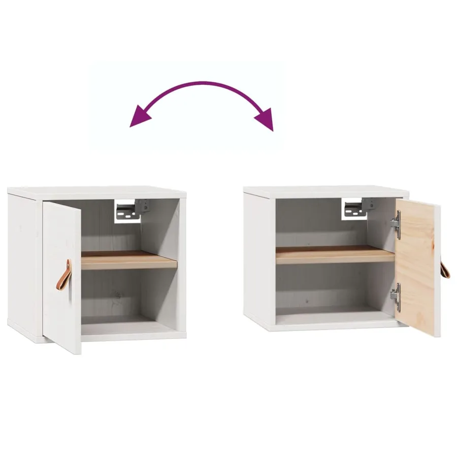 Armoire murale Blanc 31,5x30x30 cm Bois de pin massif - 9