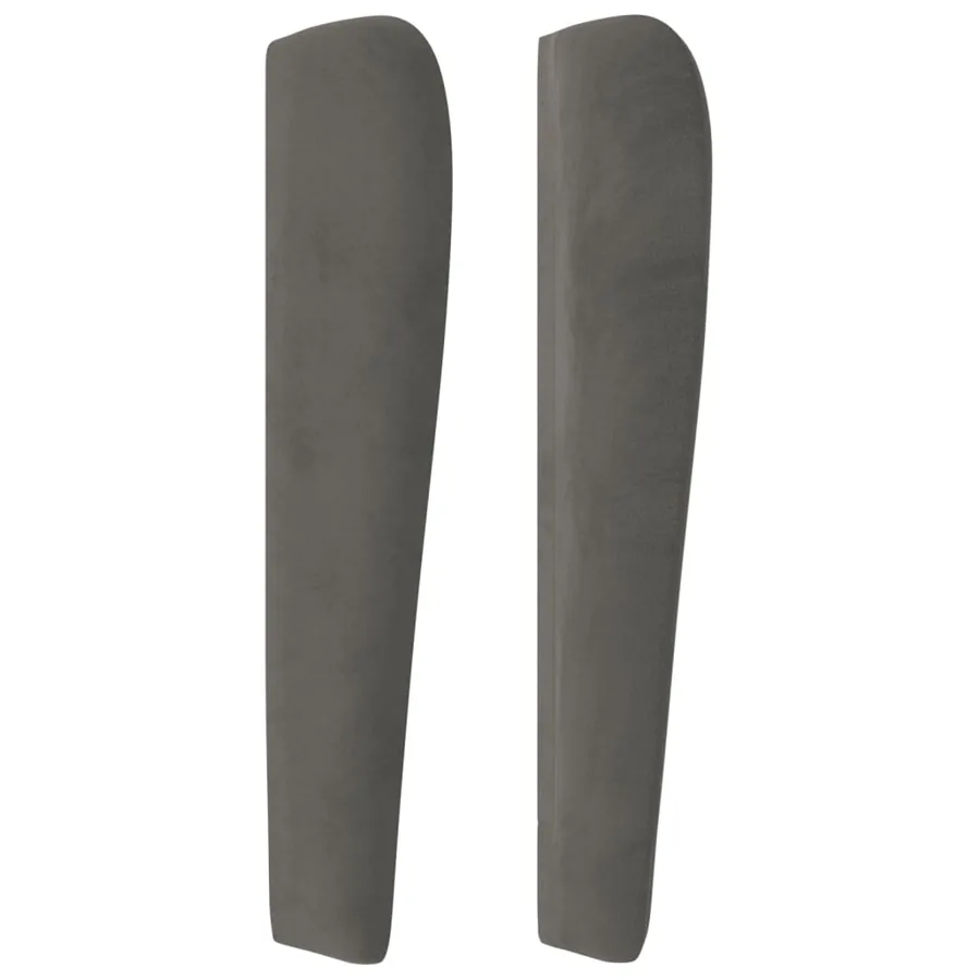 Tête de lit avec oreilles Gris foncé 183x23x118/128 cm Velours - 4
