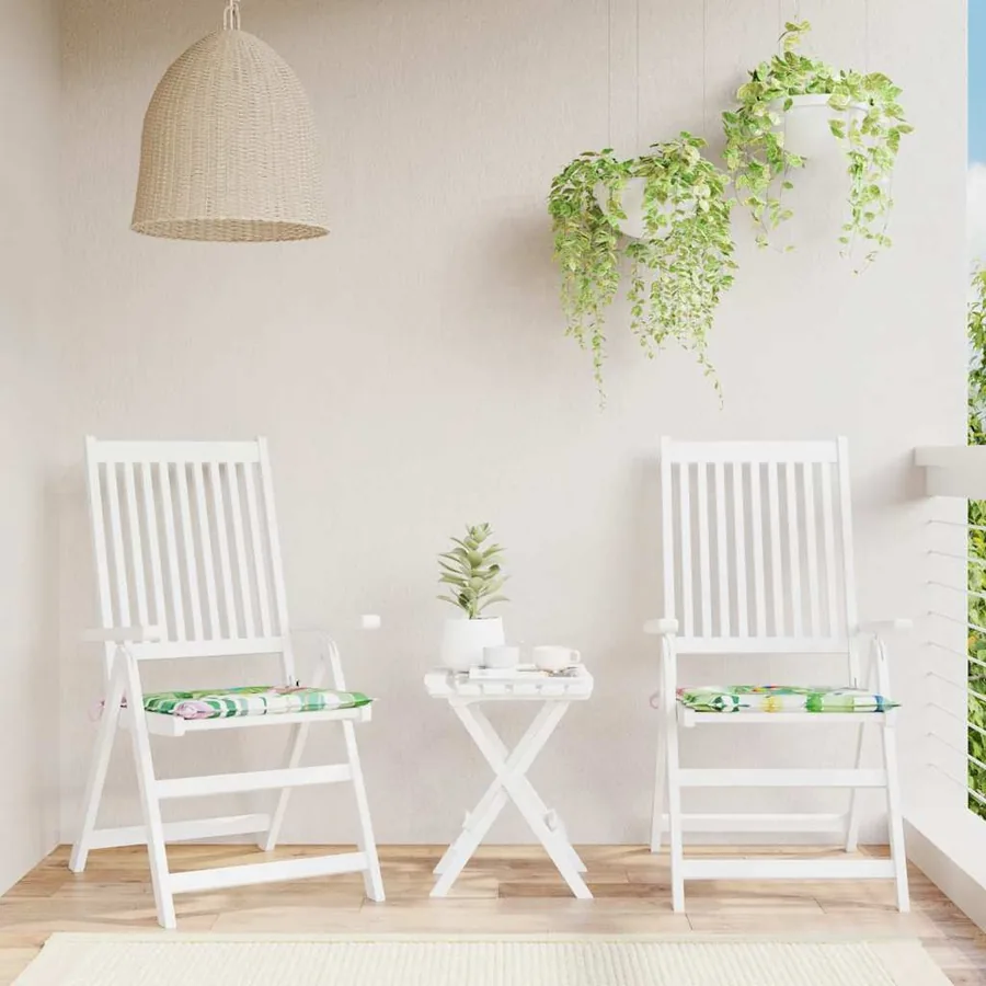 Coussins de chaise de jardin lot de 2 multicolore 40x40x4 cm