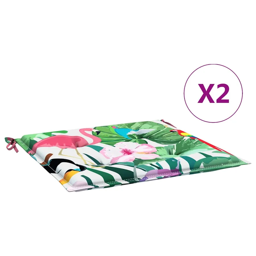 Coussins de chaise de jardin lot de 2 multicolore 40x40x4 cm - 2