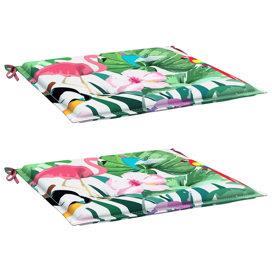 Coussins de chaise de jardin lot de 2 multicolore 40x40x4 cm - 3