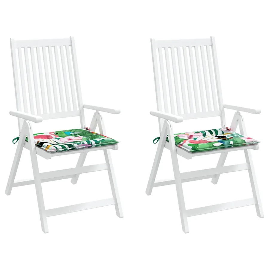 Coussins de chaise de jardin lot de 2 multicolore 40x40x4 cm - 4