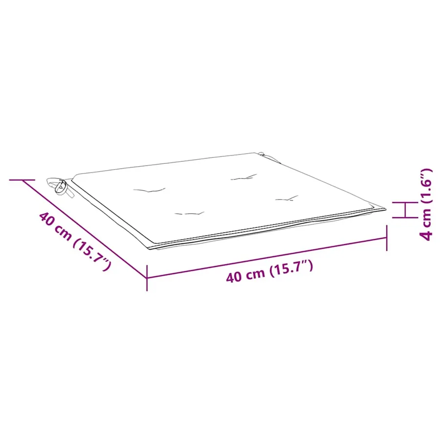 Coussins de chaise de jardin lot de 2 multicolore 40x40x4 cm - 9