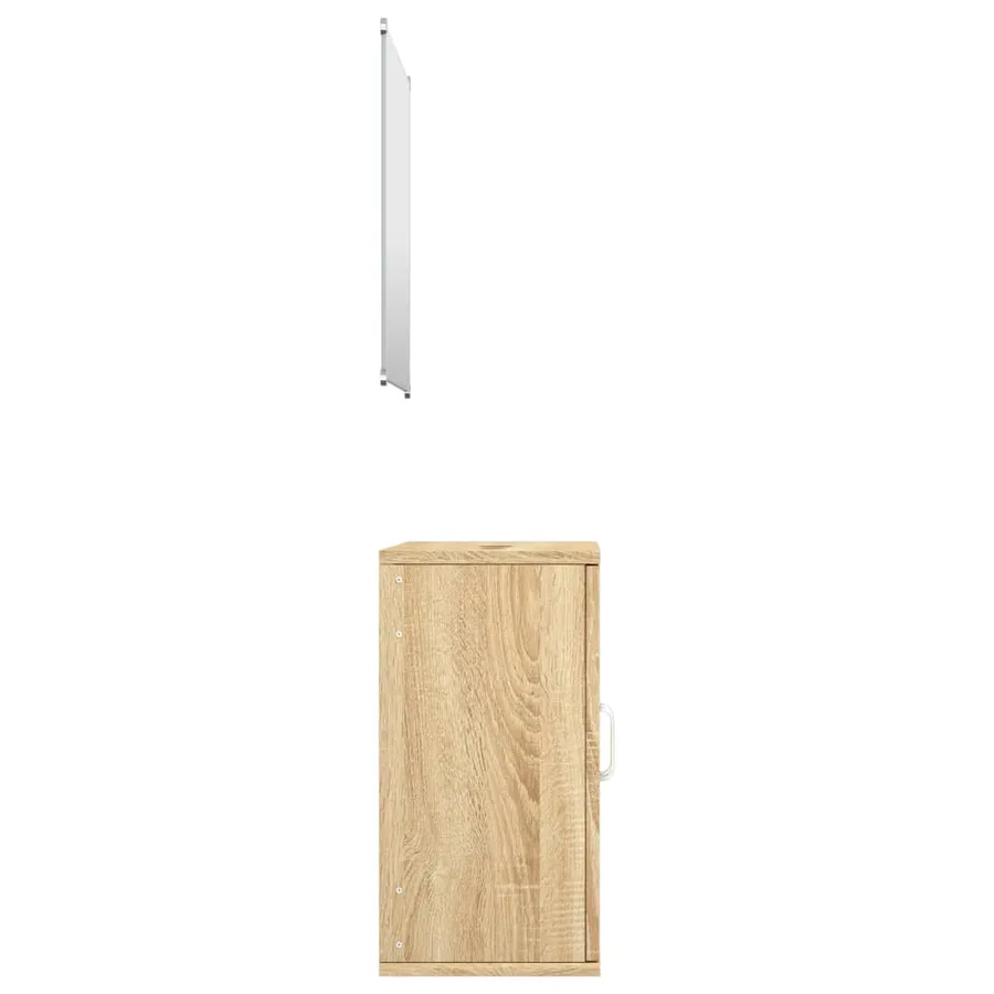 Ensemble de meubles salle de bain 2 pcs chêne bois d'ingénierie - 5