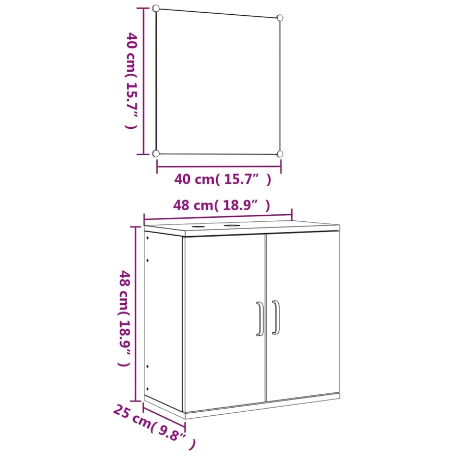 Ensemble de meubles salle de bain 2 pcs chêne bois d'ingénierie - 7