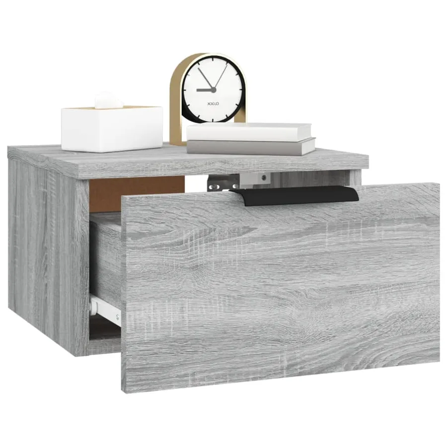 Tables de chevet murales 2 pcs Sonoma gris 34x30x20 cm - 11