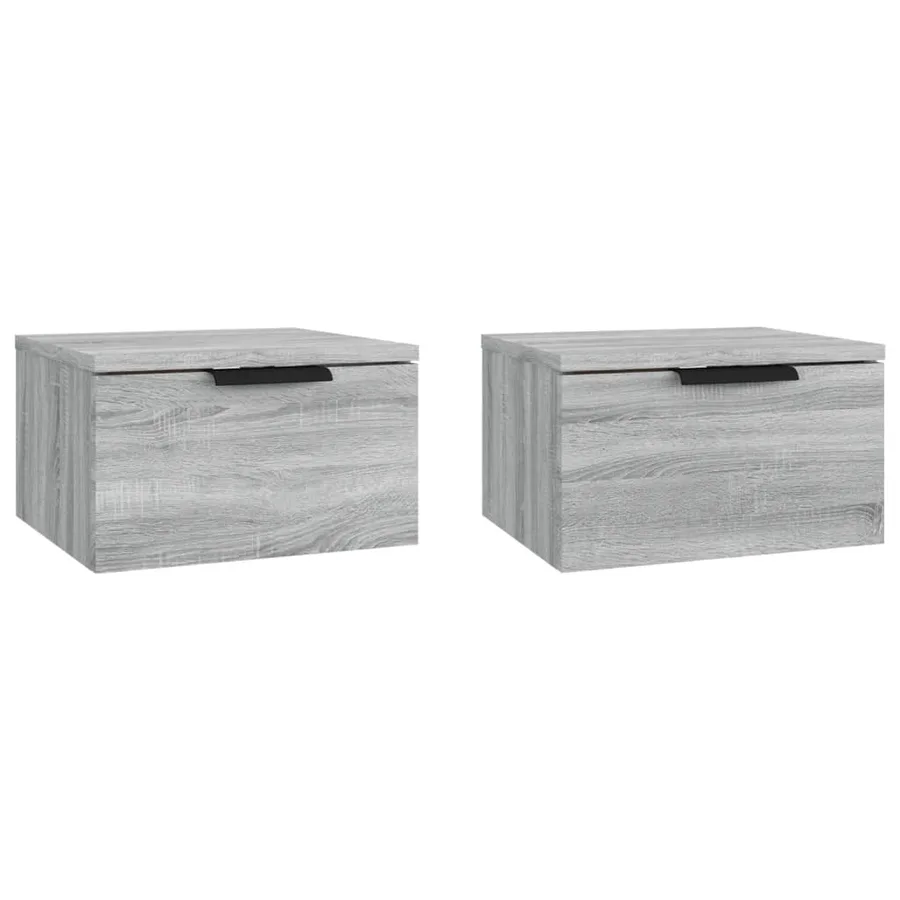 Tables de chevet murales 2 pcs Sonoma gris 34x30x20 cm - 2