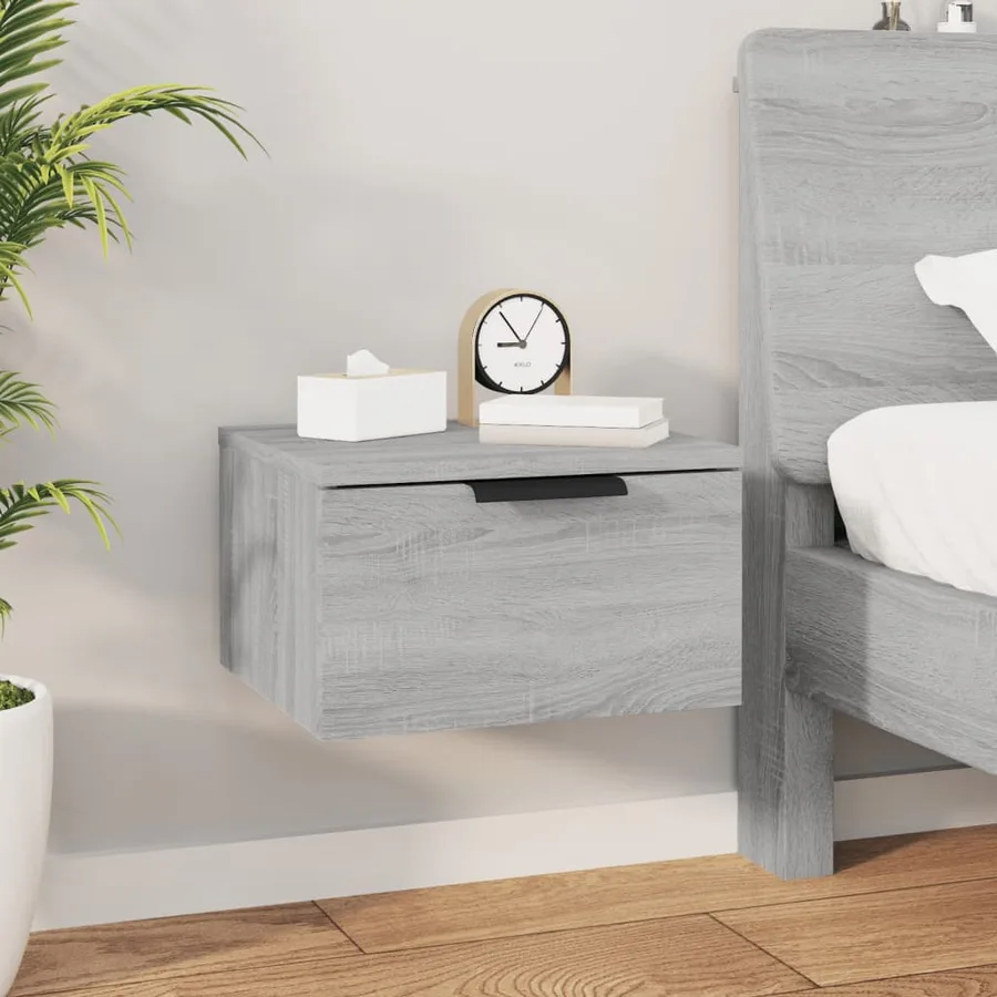 Tables de chevet murales 2 pcs Sonoma gris 34x30x20 cm - 3