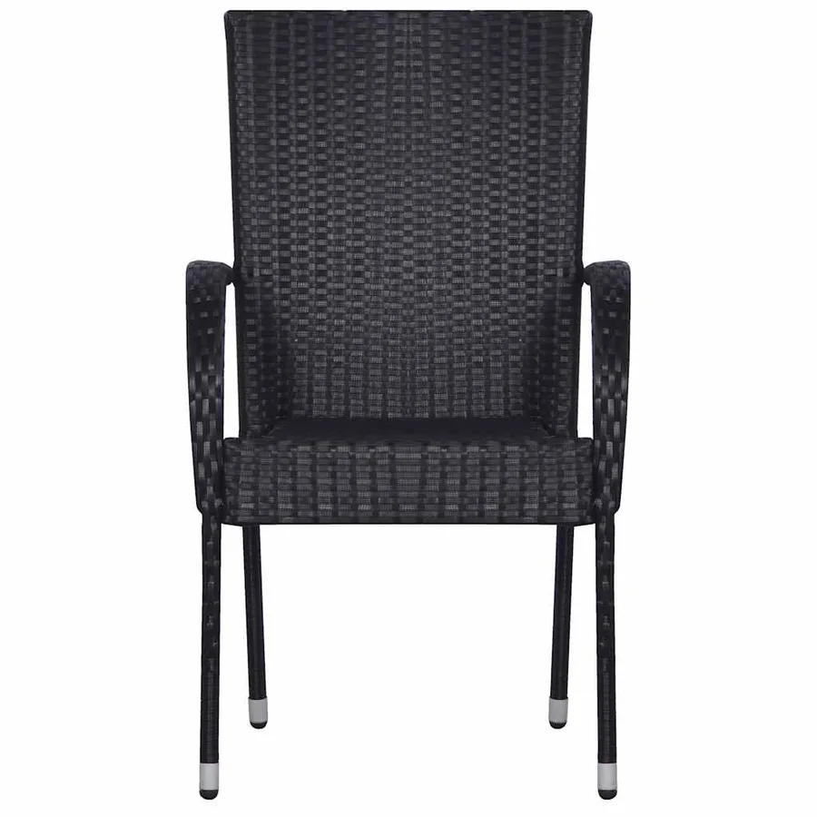 Ensemble à manger de jardin 5 pcs Noir - 4