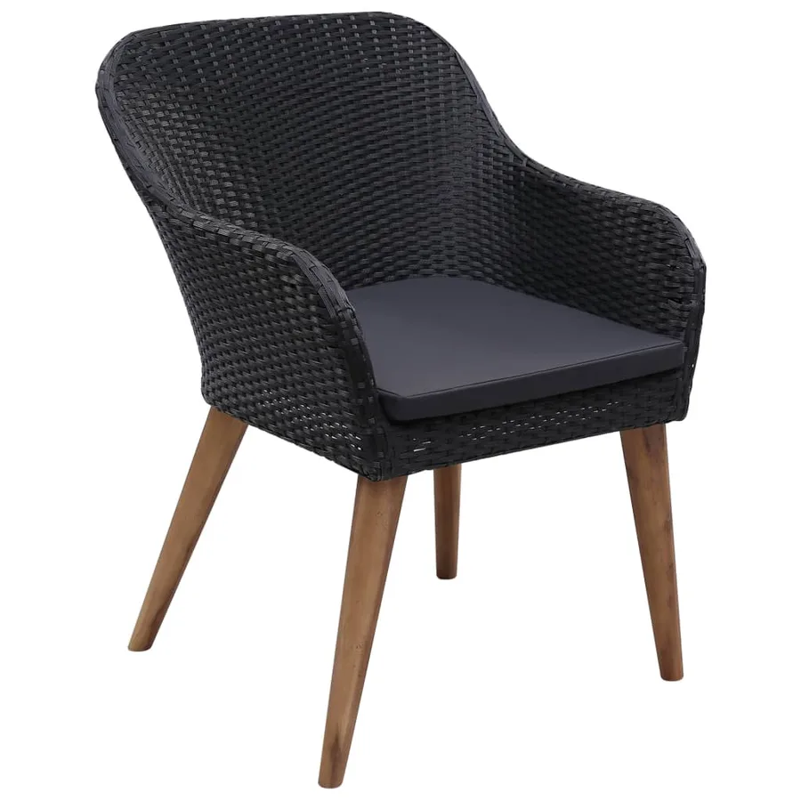 Ensemble à manger de jardin 5 pcs Noir - 3