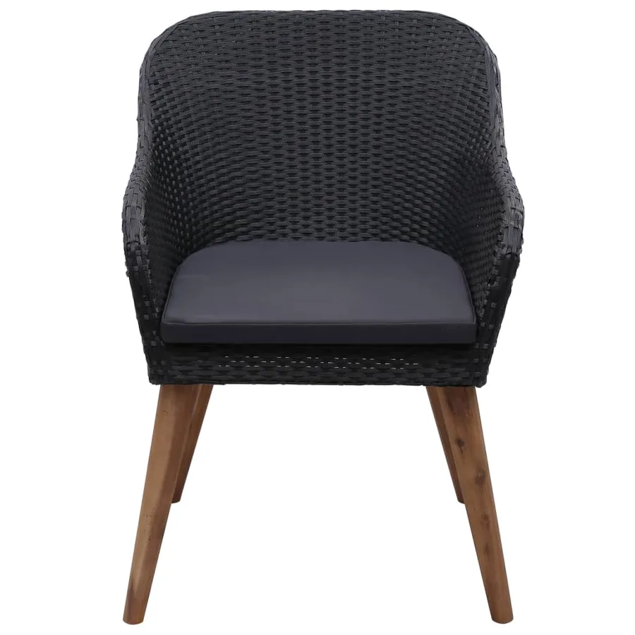 Ensemble à manger de jardin 5 pcs Noir - 5