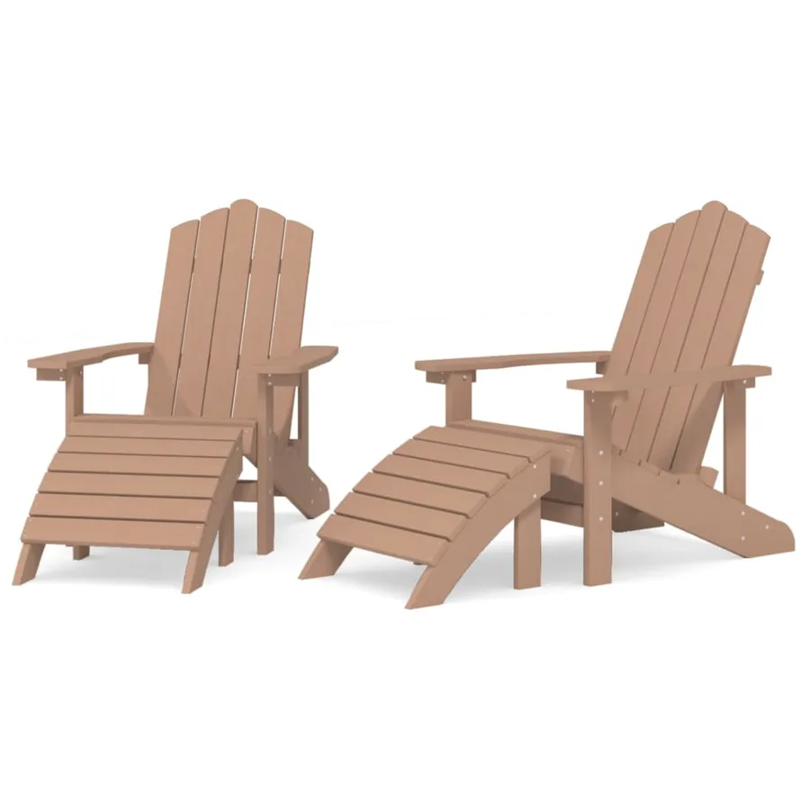 Chaises Adirondack lot de 2 avec repose-pieds PEHD Anthracite - 7