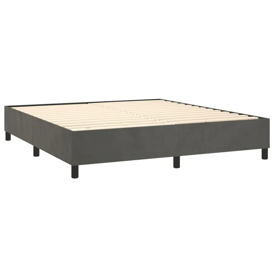 Sommier à lattes de lit et matelas Gris foncé 180x200cm Velours - 4