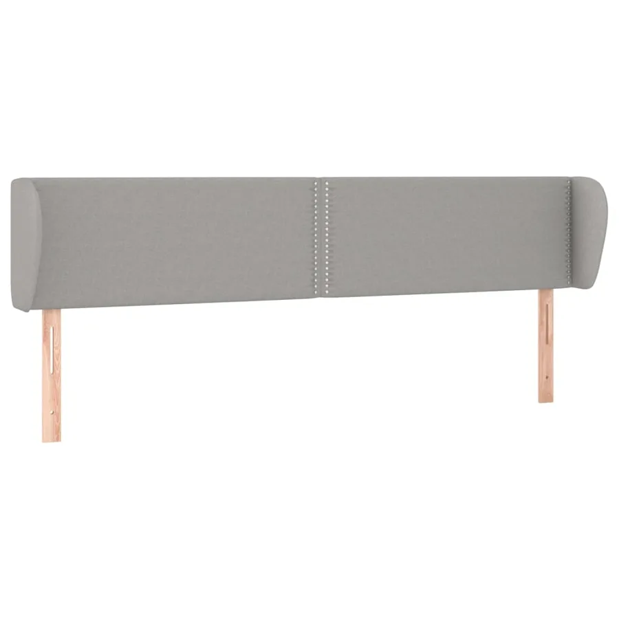 Tête de lit avec oreilles Gris clair 183x23x78/88 cm Tissu - 2