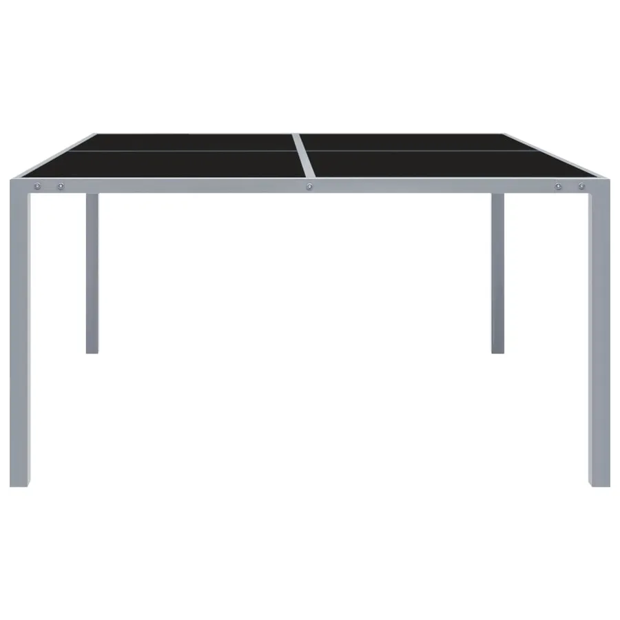 Table de jardin 130x130x72 cm Gris Acier et verre - 2