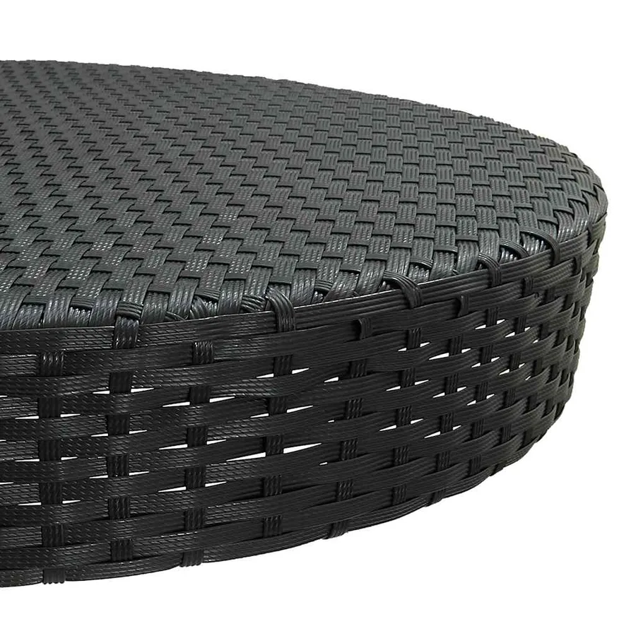 Ensemble de bar de jardin 5 pcs et coussins Résine tressée Noir - 7