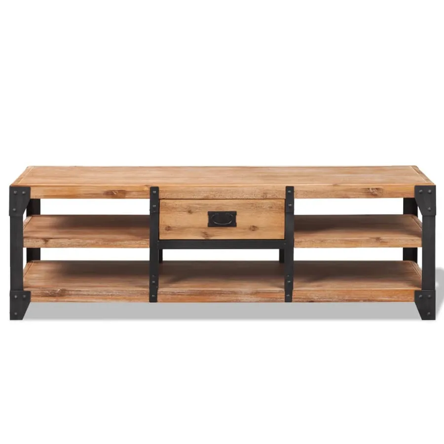 Meuble TV 140x40x45 cm bois d'acacia massif - 2
