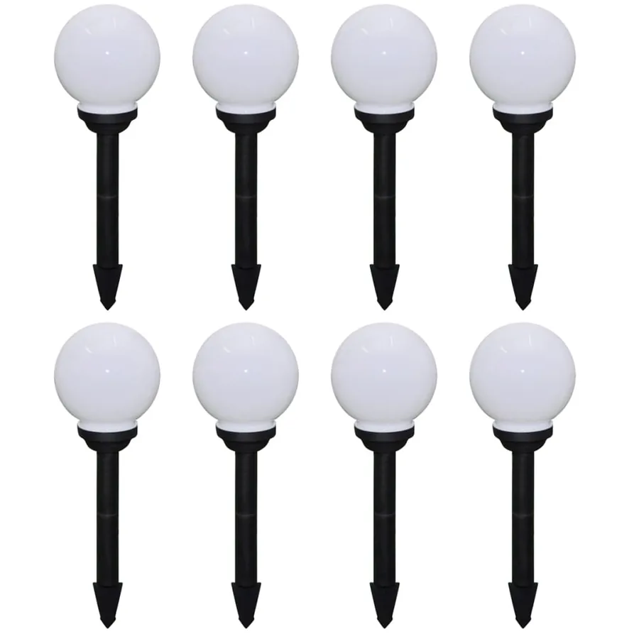 8 pcs Lampes d'allée d'extérieur à LED 15 cm et piquet au sol
