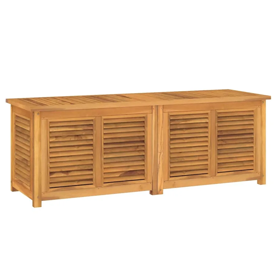 Boîte de rangement jardin et sac 150x50x55 cm bois massif teck - 2