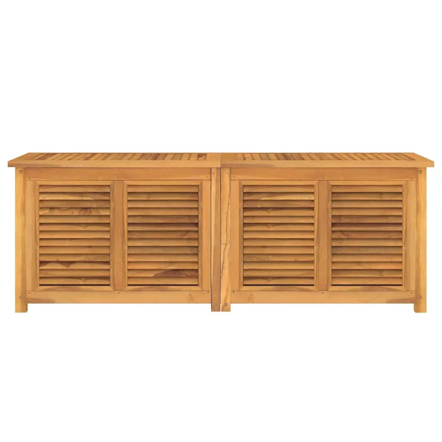 Boîte de rangement jardin et sac 150x50x55 cm bois massif teck - 3