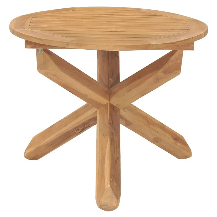 Table à dîner de jardin Ø90x75 cm Bois de teck massif - 2