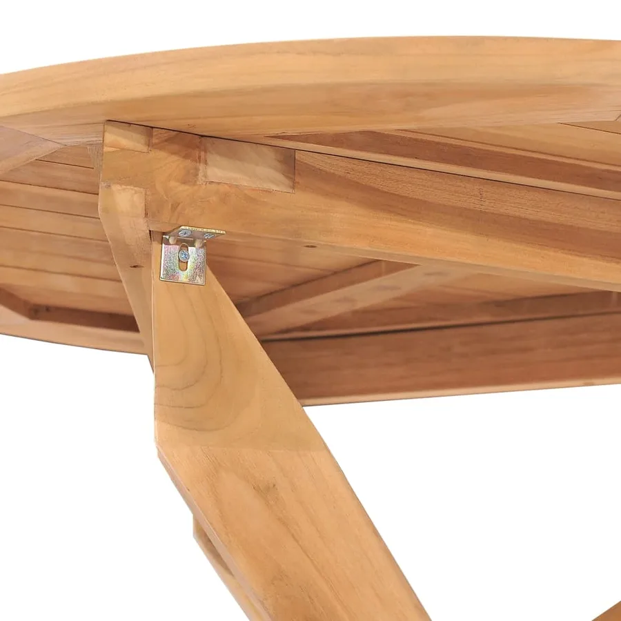 Table à dîner de jardin Ø90x75 cm Bois de teck massif - 5