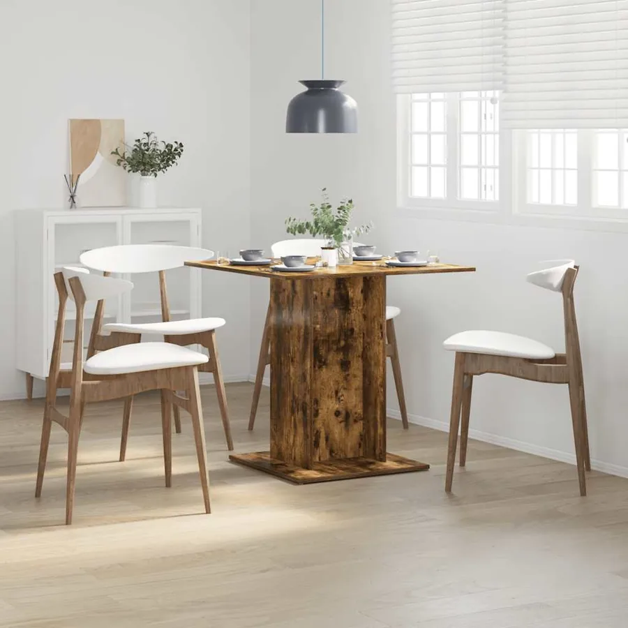 Table à dîner Chêne fumé 80x80x75 cm Bois d'ingénierie