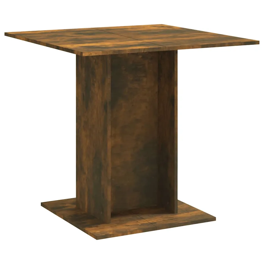 Table à dîner Chêne fumé 80x80x75 cm Bois d'ingénierie - 2