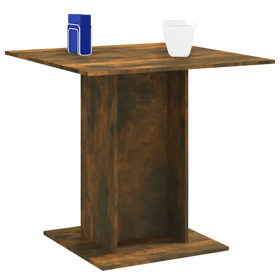 Table à dîner Chêne fumé 80x80x75 cm Bois d'ingénierie - 4